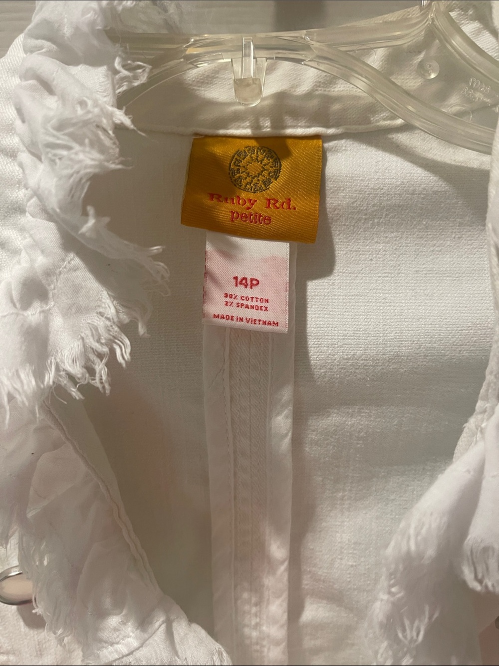 Ruby Rd. White Frayed-Trim Jean Jacket - Picture 2 of 5